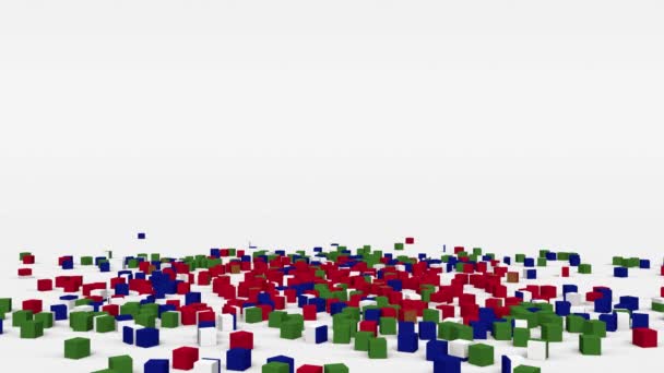 Flag Gambia Created Cubes Slow Motion — Stock Video