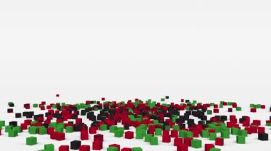 Malawi bayrağı yavaş çekimde 3 boyutlu küplerden oluşturuldu