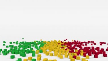 Mali bayrağı yavaş çekimde 3 boyutlu küplerden oluşturuldu