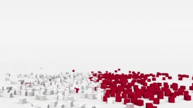 Malta bayrağı yavaş çekimde 3d küplerden oluşturuldu