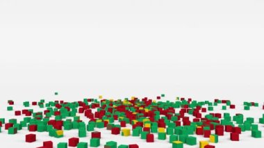 Moritanya bayrağı yavaş çekimde 3 boyutlu küplerden oluşturuldu