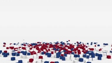 Hollanda bayrağı yavaş çekimde 3d küpten oluşturuldu