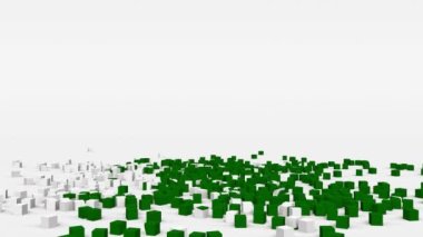 Pakistan bayrağı yavaş çekimde 3d küpten yaratıldı