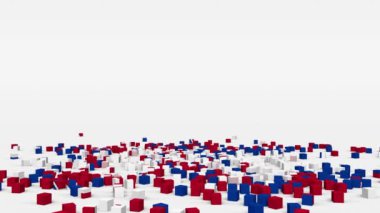 Slovakya bayrağı yavaş çekimde 3d küpten oluşturuldu