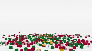 Surinam bayrağı yavaş çekimde 3d küpten oluşturuldu