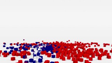 Tayvan bayrağı yavaş çekimde 3d küpten oluşturuldu