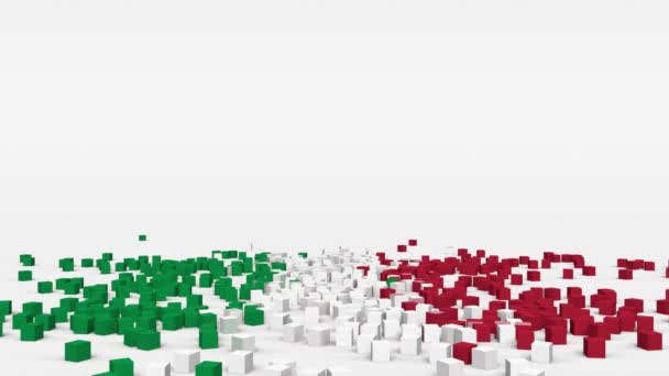 Flag Italy Created Cubes Slow Motion — Stock Video