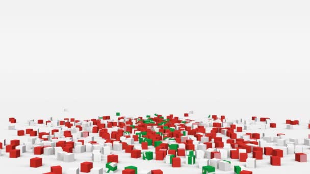 Bandera Del Líbano Creada Partir Cubos Cámara Lenta — Vídeos de Stock