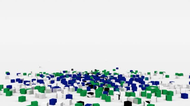 莱索托国旗由3D立方体慢动作制成 — 图库视频影像