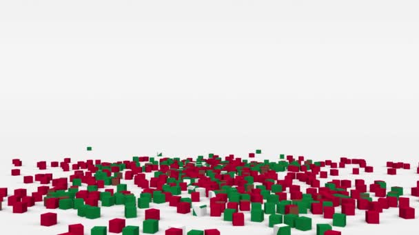 Flag Maldives Created Cubes Slow Motion — Stock Video