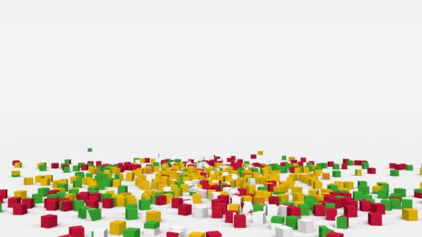 Flag Myanmar Burma Created Cubes Slow Motion — Stock Video