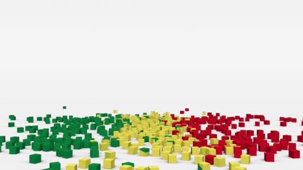 Flag Senegal Created Cubes Slow Motion — Stock Video