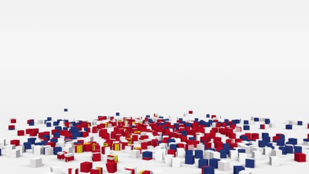 塞尔维亚国旗由3D立方体慢动作制成 — 图库视频影像