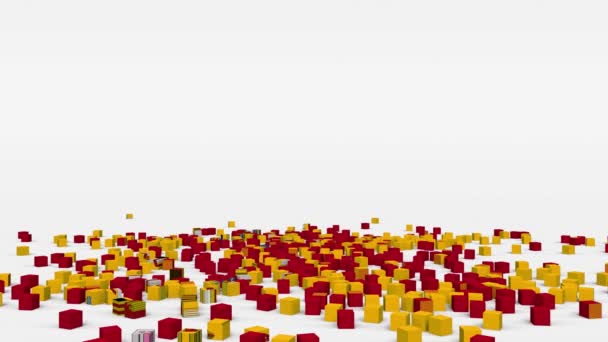 Flag Spain Created Cubes Slow Motion — Stock Video