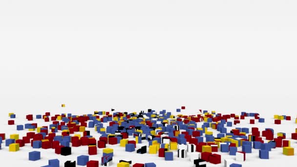 斯威士兰国旗由3D立方体慢动作制成 — 图库视频影像