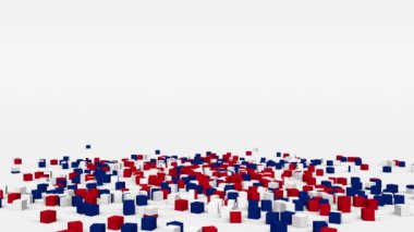 Tayland bayrağı yavaş çekimde 3 boyutlu küplerden oluşturuldu