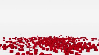 Türk bayrağı yavaş çekimde 3d küpten yaratıldı