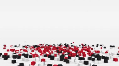 Yemen bayrağı yavaş çekimde 3D küplerden yaratıldı