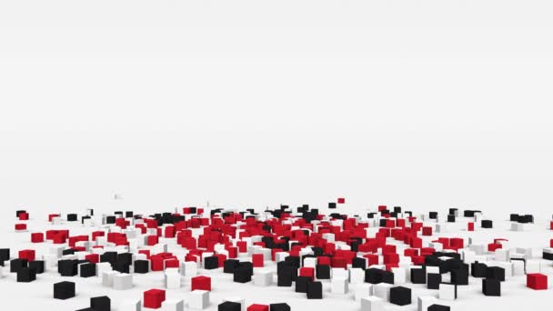 Flag Yemen Created Cubes Slow Motion — Stock Video