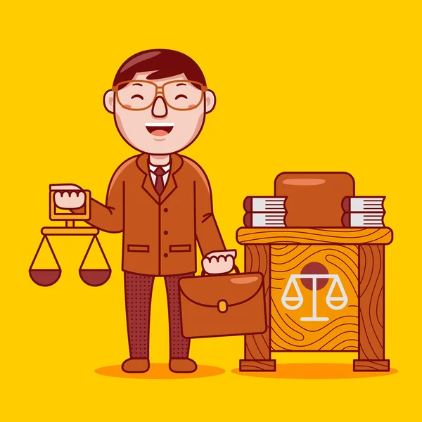 Lawyer Profession Flat Design Style — Stock Vector