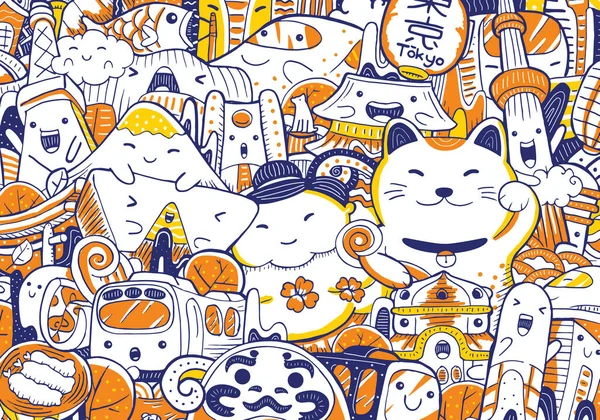 Tokyo şehri düz tasarım tarzında.