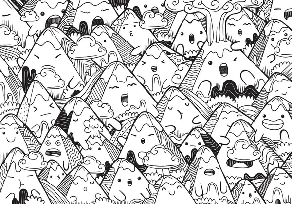 Dağ karalaması düz tasarım tarzında