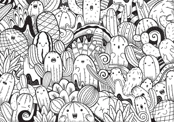 Düz dizayn edilmiş kaktüs karalaması