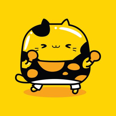 Şirin kedi boksörü karakter maskotu