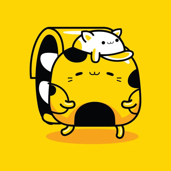 Şirin kediler gezgin karakter maskotu.