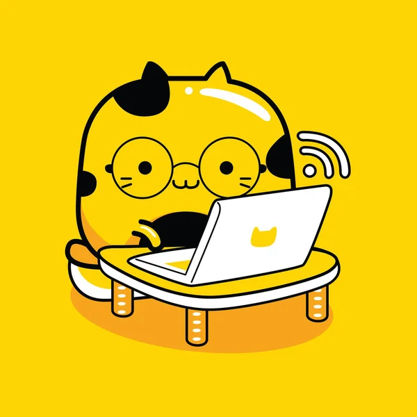 Şirin kedi programcısı karakter maskotu