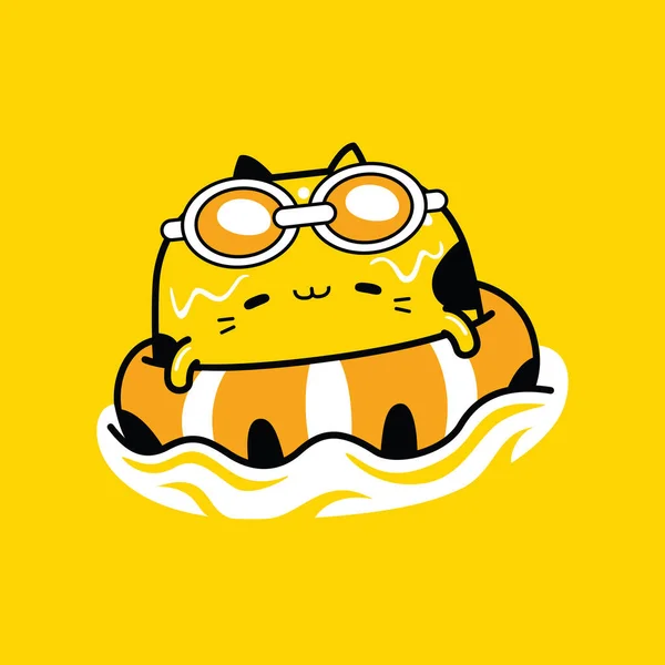 Şirin kediler yüzer karakter maskotu