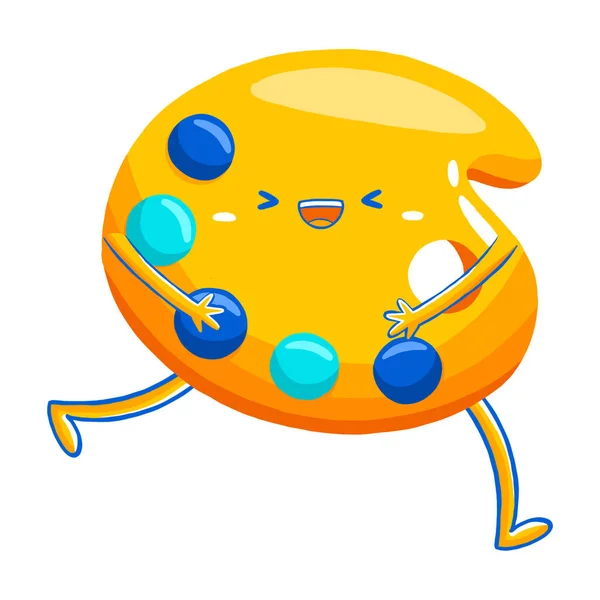 Renkli Palet maskot karakter maskotu düz tasarım tarzında