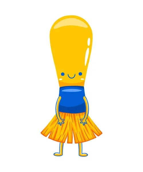 Düz tasarım tarzında suluboya fırça karakter maskotu