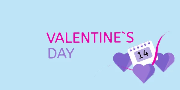 14. şubat vektör pankartıyla 2022 trendi çok peri. Sosyal ağ, gönderiler, medya, mobil uygulama, hikayeler için spase açık mavi arkaplanı kopyala.