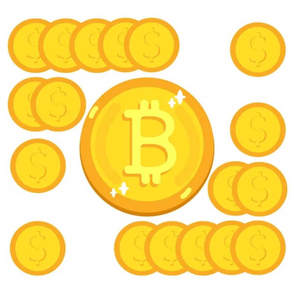 Bitcoin konsept değişimi Kripto para ve madencilik vektör illüstrasyonu