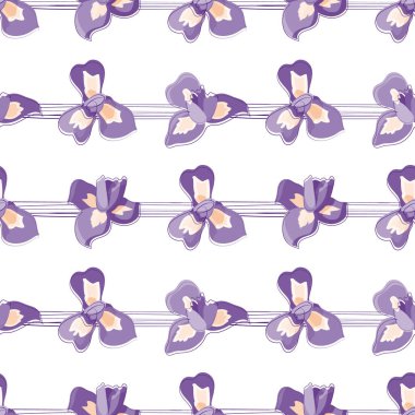 Mor süsen ve çizgili kusursuz vektör deseni. Tasarımınız için güzel desenler, tebrik kartları, düğün duyuruları, kağıtlar