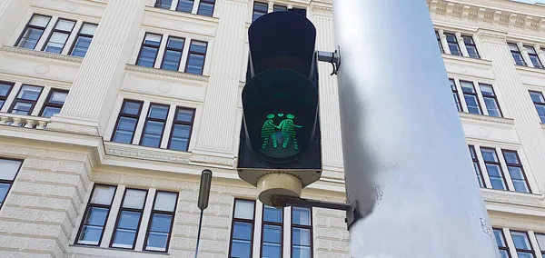 Viyana 'da trafik ışığı yaya geçidi