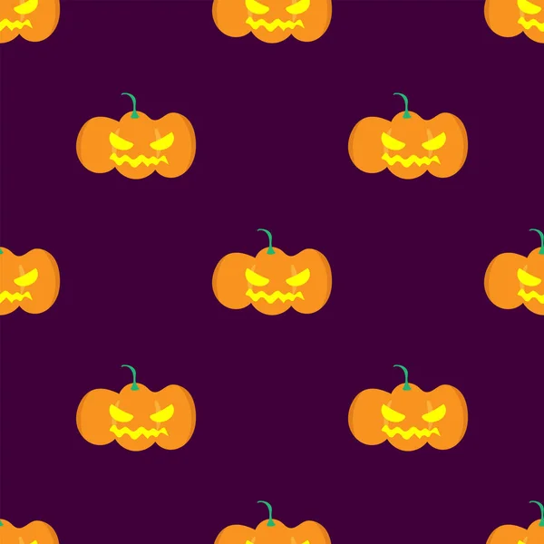 Dýně Bezešvé Vzor Pozadí Halloween Koncept Vektorová Ilustrace — Stockový vektor