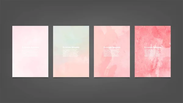 Set Aus Rosa Vektor Aquarell Hintergründen Für Poster Broschüren Oder — Stockvektor