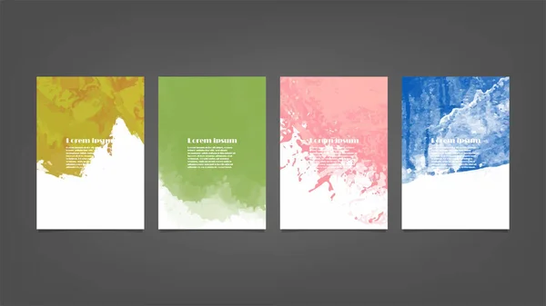 Set Sfondi Colorati Vettoriale Acquerello Poster Brochure Volantino Pacchetto Manifesti — Vettoriale Stock