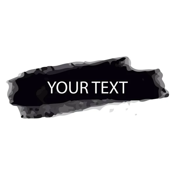 Black Grunge Stroke Brush Banner Label Your Design Vector — стоковый вектор