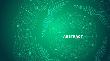 Kopyalama alanı ve vektörü olan soyut yeşil teknoloji modern arkaplan.