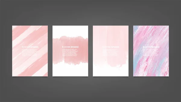 Set Van Roze Vector Aquarel Achtergronden Voor Poster Brochure Flyer — Stockvector