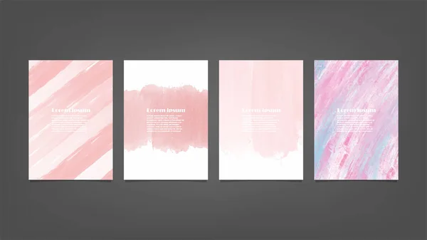 Conjunto Fondos Acuarela Vectorial Rosa Para Póster Folleto Folleto Paquete — Archivo Imágenes Vectoriales