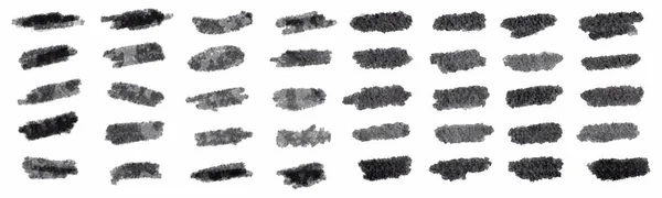 Set Perie Neagră Vopsea Perii Cerneală Perii Linii Elemente Murdare — Vector de stoc