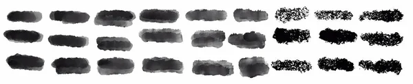 一套黑色笔刷 笔刷笔刷 肮脏的艺术设计元素 矢量图解 因白人背景而被隔离 — 图库矢量图片