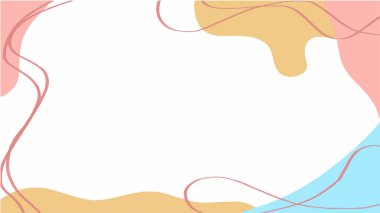 Renk sıçraması soyut karikatür arkaplanı ya da çocuk parkı afiş tasarımı ögesi. Geometrik şekil, çizgi ve noktanın, 80 'ler-90' lar Memphis animasyonu tarzında renkli benekli modelini vektör kaplar.