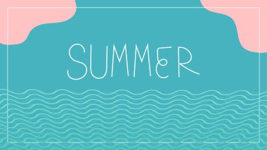 Parlak Renk arkaplan yerleşim afişleriyle yaz indirimi tasarımı.