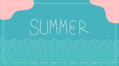 Parlak Renk arkaplan yerleşim afişleriyle yaz indirimi tasarımı.