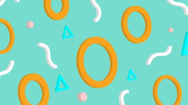 Parlak renklere ve minimalist şekillere sahip vektör arkaplanı. 3B geometrik arkaplan.